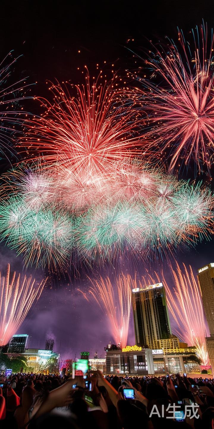 除夕夜的高潮自然是跨年倒数和璀璨的焰火表演。在午夜